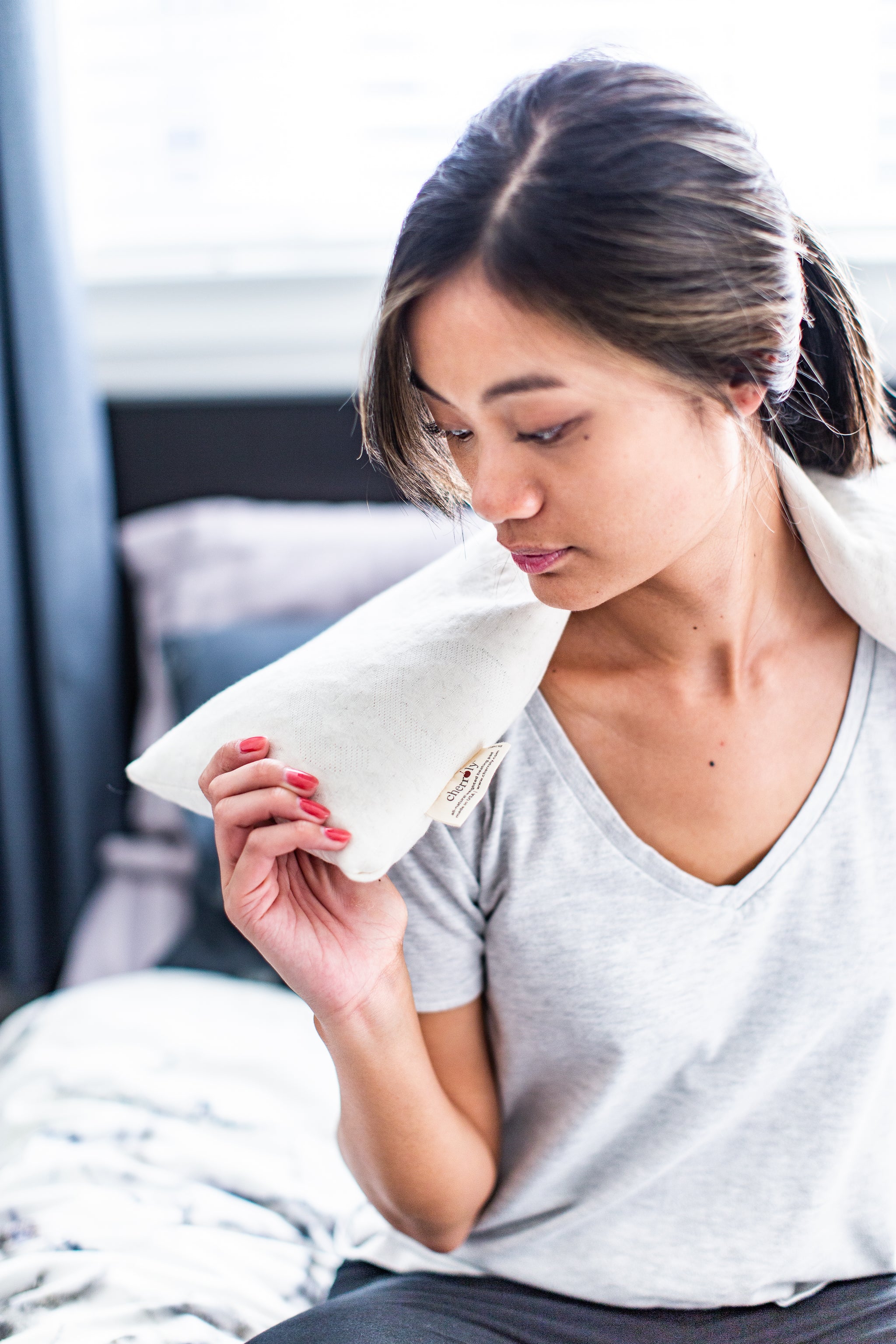 Cherroly Cherry Pits Microwaveable Weighted Heating Pad SleepLikeABear